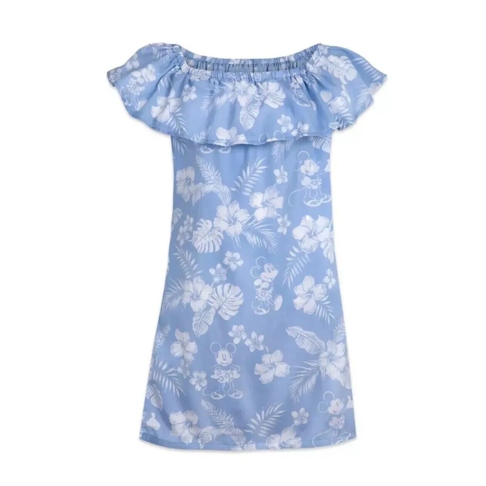 Disney Parks Tommy Bahama Mickey Mouse Summer Dress Blue White - NEW - Picture 2 of 4